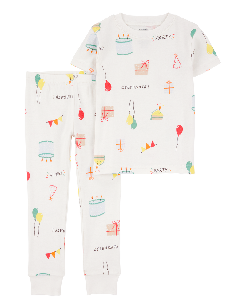 Toddler 2-Piece Birthday 100% Snug Fit Cotton Pyjamas, image 1 of 3 slides