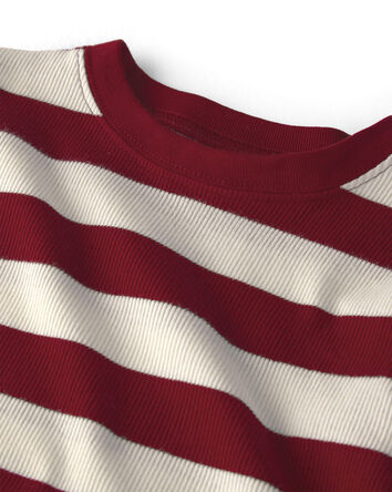 Baby 2-Piece Organic Cotton Ribbed Pyjamas in Stripes, 