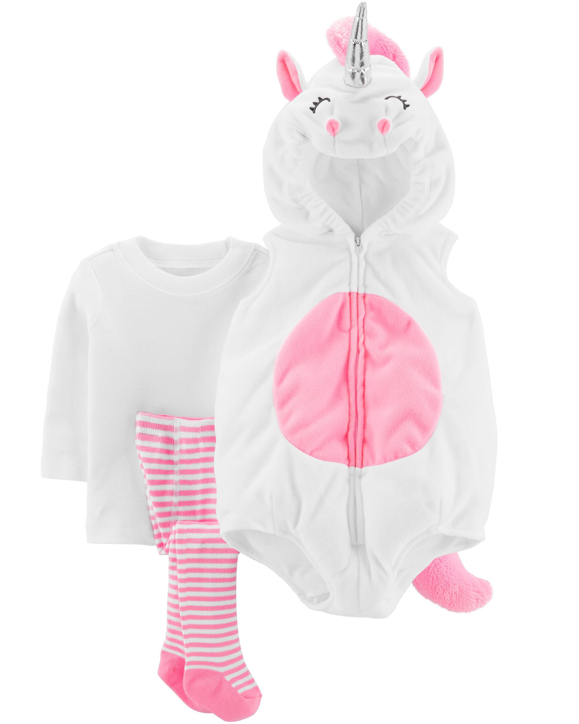 New Carter S Baby 3pc Unicorn Plush Fleece Halloween Complete Costume Outfit 24m