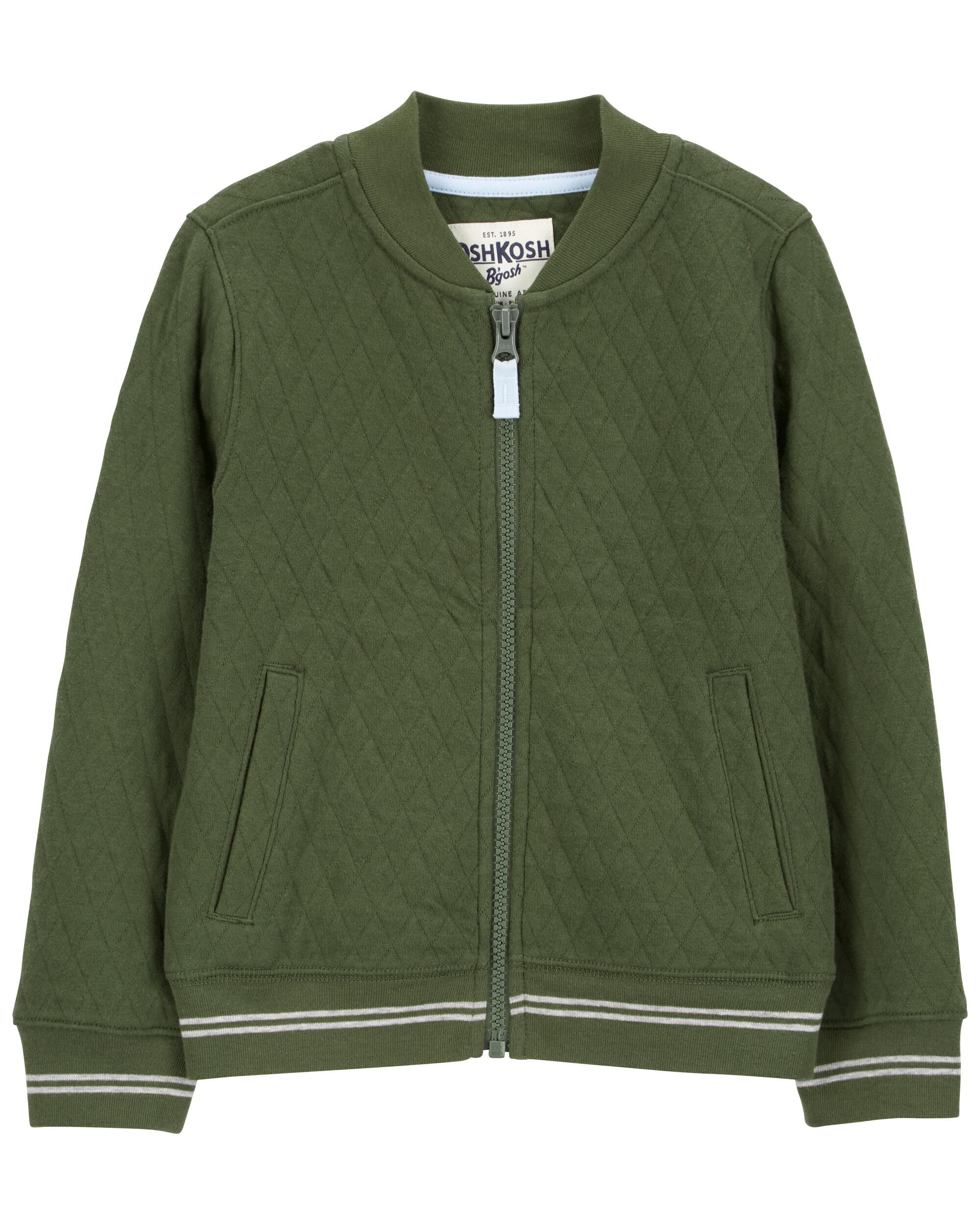 Toddler Boys Toddler Solid Cotton Blend Quilted Jacket Green 4T OshKosh Bgosh