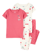 Toddler 4-Piece Cherry Cotton Pyjamas, image 1 of 4 slides