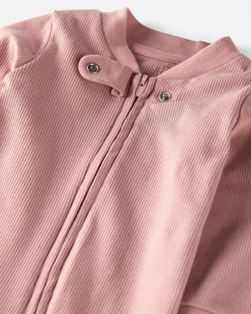 Baby Organic Cotton Sleeper Pyjamas in Pink, 