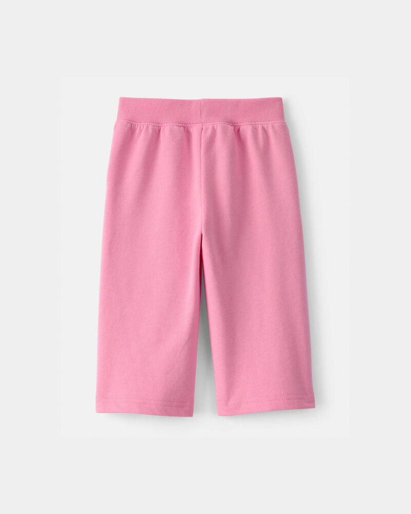 Baby Girl French Terry Wide-Leg Active Pants - Pink, image 2 of 4 slides