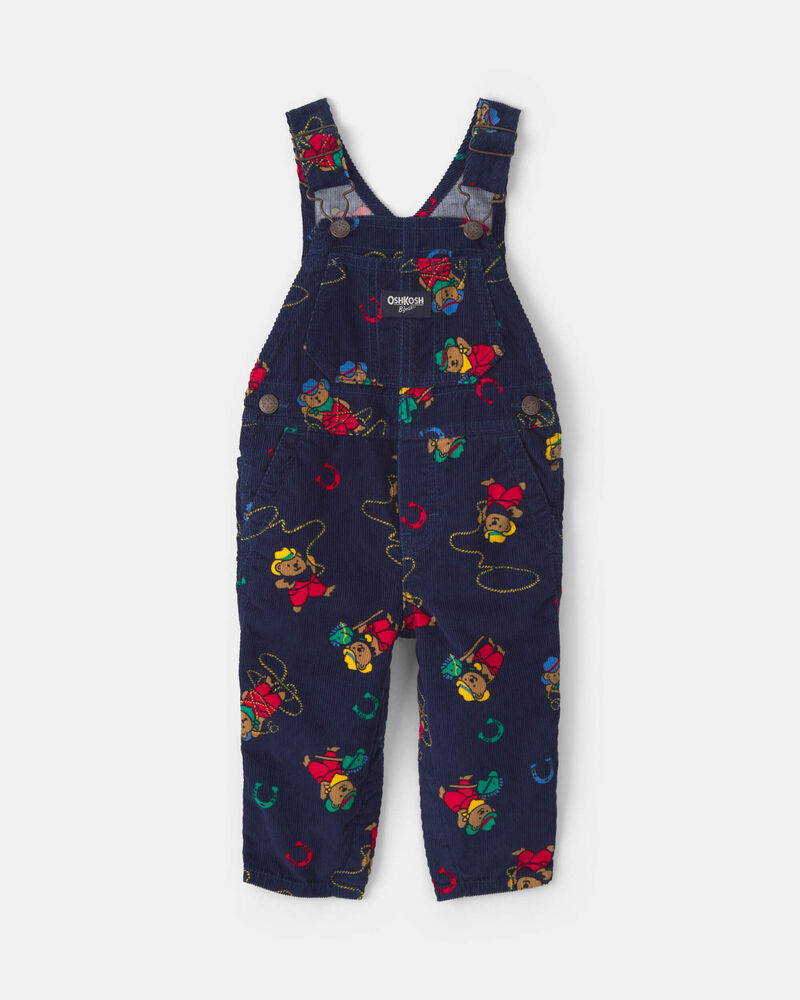 Baby Bear Corduroy Overalls - Navy Blue, image 1 of 4 slides