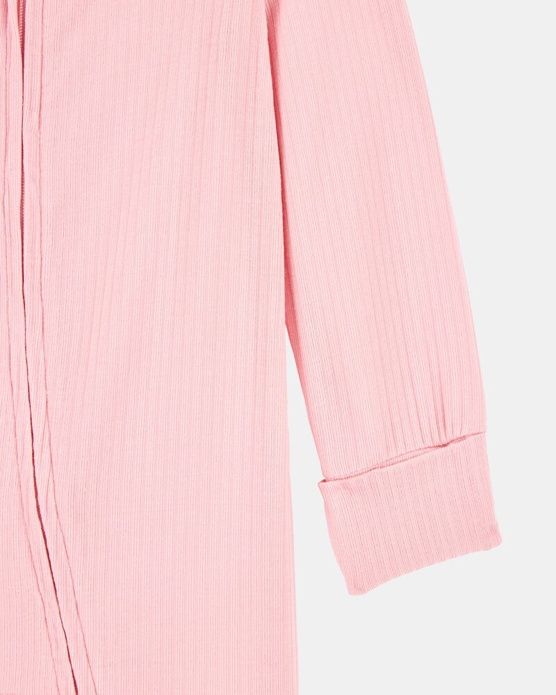Baby Girl Solid 2-Way Zip PurelySoft Sleeper Pyjamas - Pink, image 2 of 6 slides