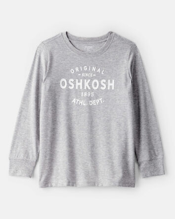 B&eacute;b&eacute; gar&ccedil;on - T-shirt &agrave; manches longues &agrave; logo Oshkosh - Gris, 