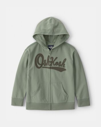 Kid OshKosh Logo Zip-Up Hoodie - Green, 