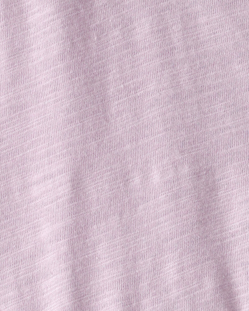 Girls Peplum Short-Sleeve Top - Purple, image 2 of 3 slides