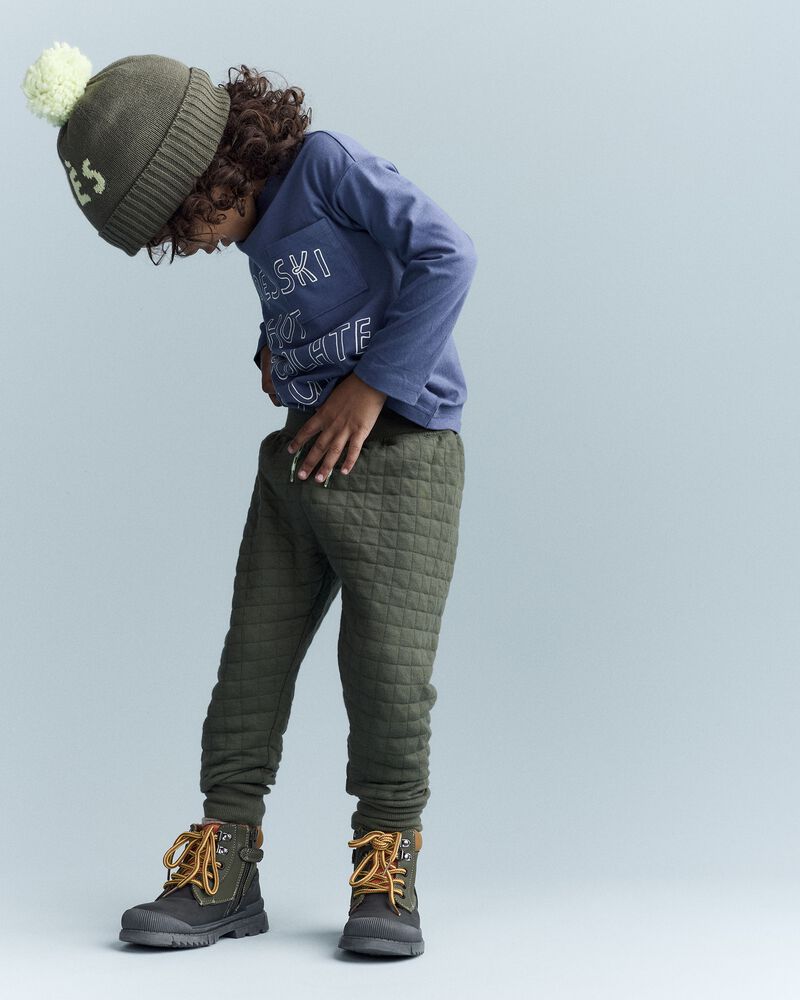 Toddler Hot Cocoa Club' Long-Sleeve Pocket Relaxed Graphic Tee - Dark Blue, image 5 of 6 slides