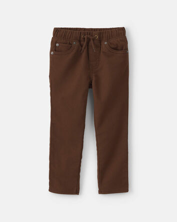 Toddler Boy Cotton Pull-On Pants - Brown, 