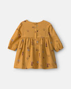 B&eacute;b&eacute; fille - Robe manches longues en serg&eacute; &agrave; motif fer &agrave; cheval &ndash; Kaki, image 2 sur 4 diapositives