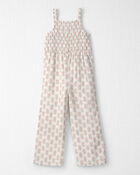 Girls Organic Cotton Gauze Jumpsuit in Rosebud Petal Print, image 1 of 4 slides