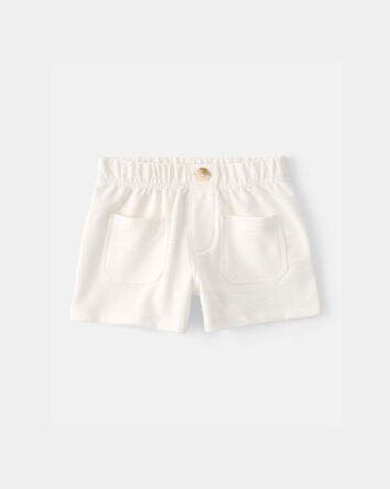 Tout-petit fille - Ensemble 2 pi&egrave;ces haut &agrave; coquillage et short - Jaune/Blanc, 