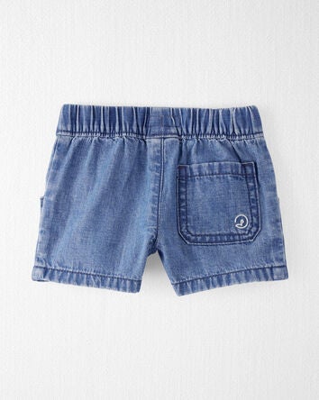 Baby Organic Cotton Chambray Shorts, 