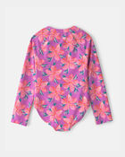 Girls Floral Print Rashguard, image 2 of 4 slides