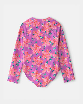 Girls Floral Print Rashguard, 