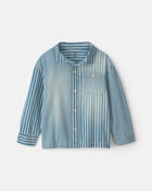 Boys Hickory Button-Down Shirt - Blue, image 1 of 6 slides