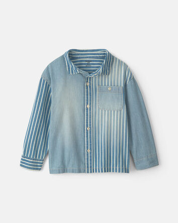 Boys Hickory Button-Down Shirt - Blue, 