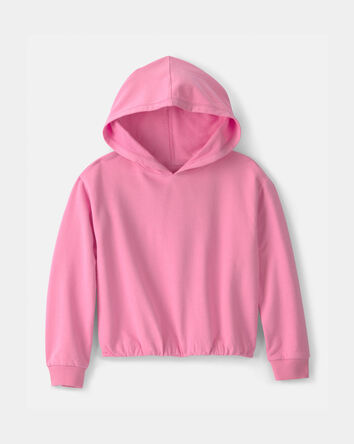 Filles - Chandail &agrave; capuchon en jersey bouclette - Rose, 