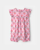 B&eacute;b&eacute; fille - Barboteuse &agrave; motif floral - Rose, image 1 sur 3 diapositives