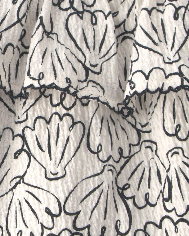 Baby Girl 2-Piece Floral Ruffle Top & Short Set - Black/Cream, image 2 of 4 slides