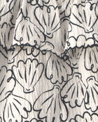 Baby Girl 2-Piece Floral Ruffle Top & Short Set - Black/Cream, image 2 of 4 slides