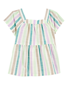 Toddler Striped Short-Sleeve Fashion Top, image 1 of 3 slides
