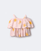 Tout-petit fille - Haut fluide &agrave; &eacute;paules d&eacute;nud&eacute;es &agrave; imprim&eacute; Rayon de soleil - Rose, image 2 sur 6 diapositives