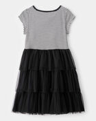 Jeune Robe volantée en tulle à rayures pour Halloween, image 2 sur 4 diapositives