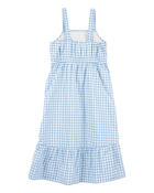 Kid Gingham Sleeveless Dress - Blue, image 2 of 4 slides