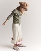 Toddler Girl Mock Neck Ruffle Top - Olive, image 5 of 7 slides