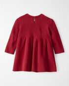 Baby Girl Organic Cotton Sweater Knit Dress, image 2 of 5 slides