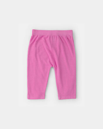 B&eacute;b&eacute; fille - Emballage 2 pantalons &agrave; enfiler PurelySoft, flamant - Rose/Ivoire, 