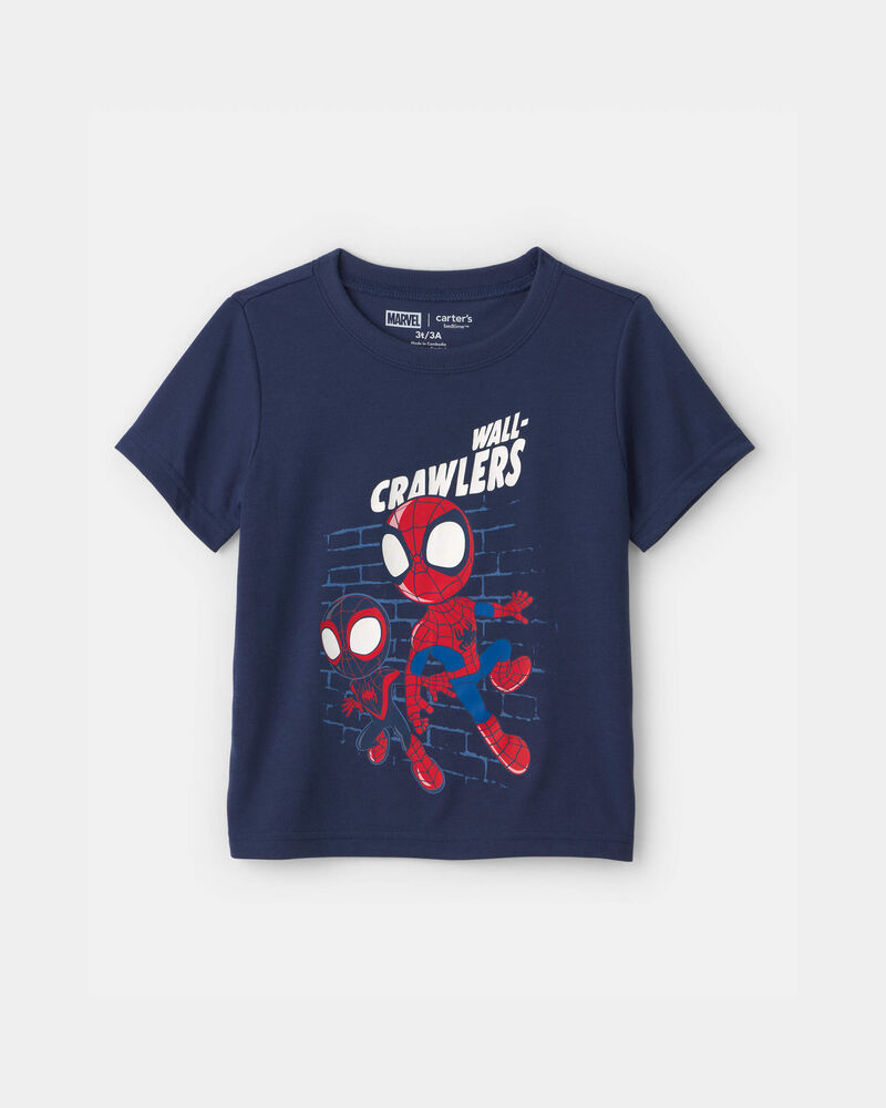 Toddler Boy 2-Piece &copy;Marvel Spider-Man Short-Sleeve Pyjama Set - Blue/Grey, image 2 of 6 slides