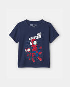 Toddler Boy 2-Piece &copy;Marvel Spider-Man Short-Sleeve Pyjama Set - Blue/Grey, image 2 of 6 slides
