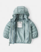 Baby Hooded Puffer Jacket - Green, image 2 of 4 slides