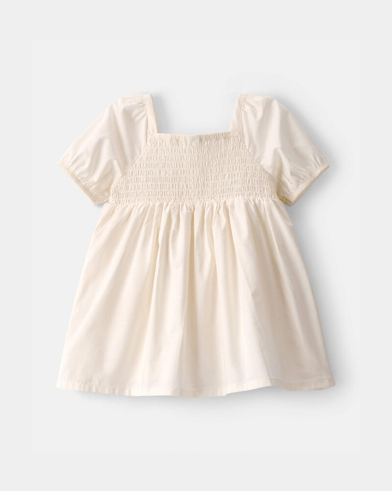 Baby Girl Short-Sleeve Floral Dress - Cream, image 2 of 5 slides