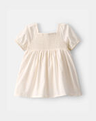 Baby Girl Short-Sleeve Floral Dress - Cream, image 2 of 5 slides