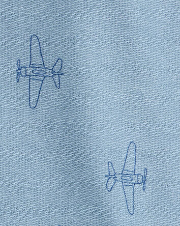 Bébé garçon - Ensemble chandail à manches longues et pantalon en jersey bouclette avec avion – Bleu, 