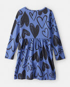 Girls Heart Long-Sleeve Dress - Blue, image 2 of 4 slides