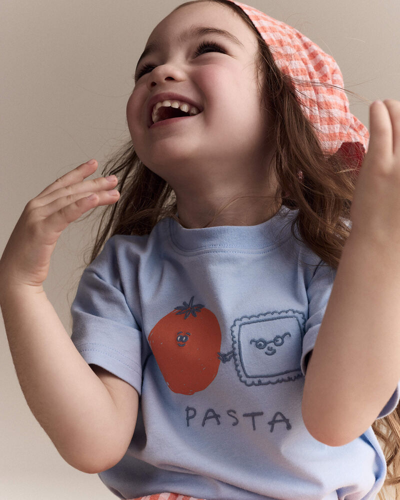 Tout-petit - T-shirt d&eacute;contract&eacute; &agrave; imprim&eacute; &laquo;pasta&raquo; - Bleu, image 5 sur 6 diapositives