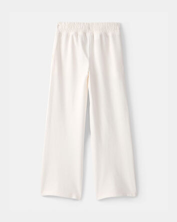 Girls French Terry Wide-Leg Pants - Ivory, 