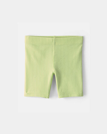 Toddler Girl Ribbed Bike Shorts - Green, 
