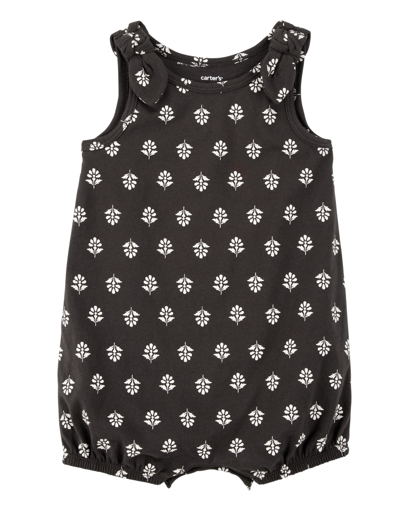 Baby Floral Print Cotton Romper, image 1 of 3 slides