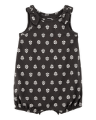 Baby Floral Print Cotton Romper, image 1 of 3 slides