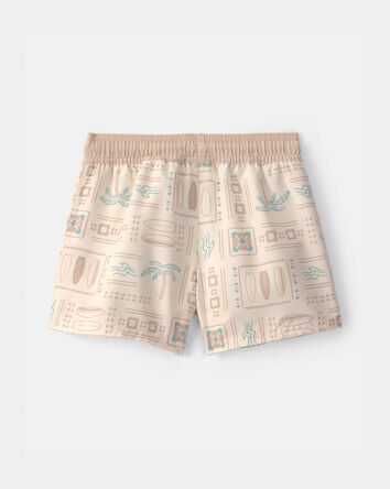 Toddler Boy Surfing Swim Trunks - Tan, 