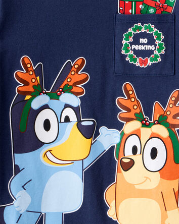 Toddler Christmas Bluey&trade; Long-Sleeve Graphic Tee - Navy, 
