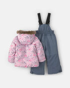 Toddler Girl  2 Piece Snowsuit- Pink, image 2 of 13 slides