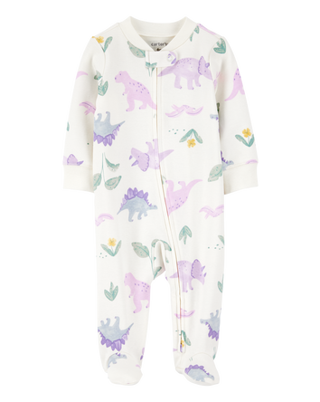 Baby Girl Floral 2-Way Zipper Cotton Sleeper, 