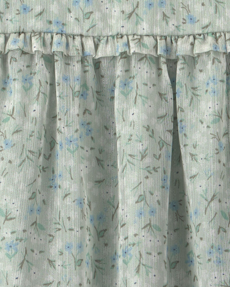 Toddler Girl Floral Occasion Dress - Green, image 3 of 4 slides